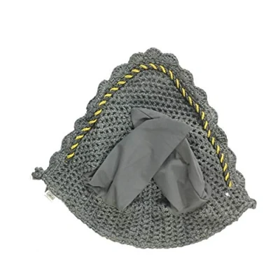 Imagen de Spire Gorro protector de orejas algodón transpirable ganchillo suave para caballo (matrimonial, gris)