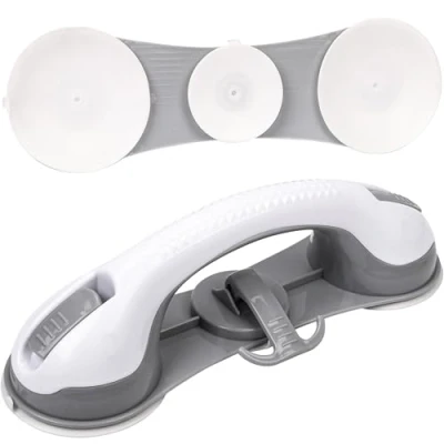 Imagen de Belle Vous Pack de 2 Agarraderas Baño Riel con 3 Ventosas Agarrador Ducha Seguridad para Ayuda Movilidad Accesorios Personas Mayores