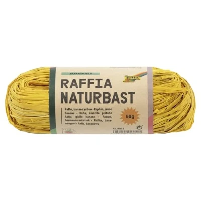 Imagen de Folia 9014 Raffia Rafia natural (50 g), color amarillo