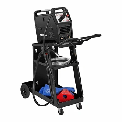 Imagen de Stamos Welding Carro de soldadura SWG WC 2 (Carga máxima: 75 kg, 3 Estantes, Superficie superior: 45 x 31 cm, Acero, Soporte botella gas)