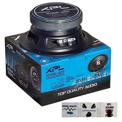 Imagen de XPL 1 MIDWOOFER XW06 403 Altavoz Mid Bass 16,50 cm 165 mm 6,5&quot; 100 vatios rms 200 máx 4 ohmios 97 db spl Negro Coche, Pieza + 3 Sticker Gratis