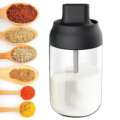 Imagen de Tarros de vidrio con tapa hermética y cuchara, recipientes para almacenamiento alimentos, té/azúcar/especias recipientes,Adecuado el hogar, camping, la cocina, parrilla