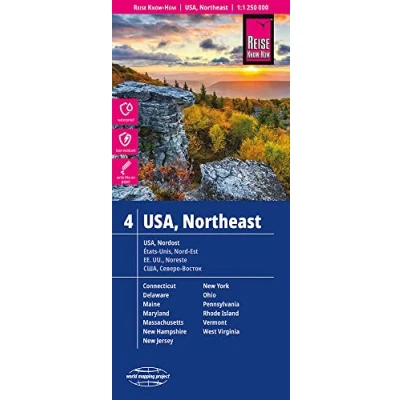 Imagen de USA4: Noreste, mapa impermeable de carreteras. Escala 1:1.250.000 impermeable. Reise Know How.: reiß und wasserfest (world mapping project) (USA 4 ... Maryland, New York, Ohio, West Virginia, ...)