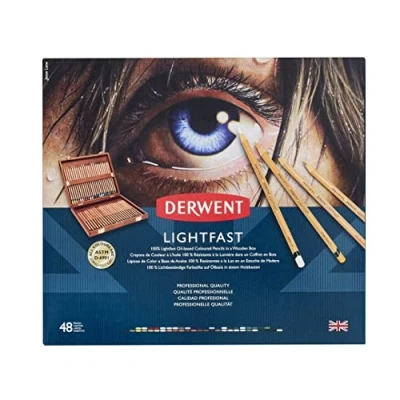 Imagen de Derwent Lápices de Colores Lightfast para Dibujar y Colorear, Set 48 en Caja Madera Regalo, Ideal Crear Capas, Reducido Degradado Color, Calidad Profesional, 2305692