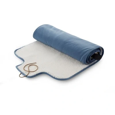 Imagen de medisana OL 850 manta calefactora de exterior, térmica sin cable con 3 niveles temperatura para viajar, material suave y esponjoso, enrollable compacta bolsa almacenamiento