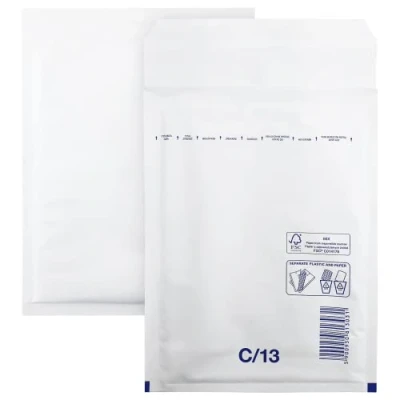 Imagen de Netuno 100x sobres acolchados con burbujas de aire blancos DIN 13/C 170x225mm burbuja autosellados reciclables resistentes al desgarro bolsa embalaje envíos postales tránsito ropas