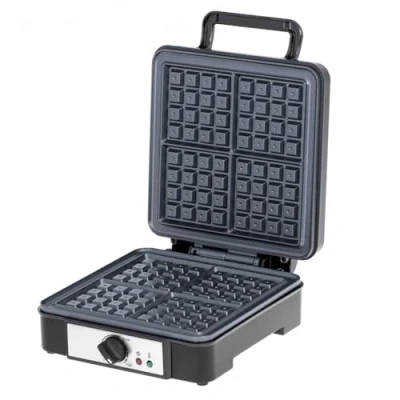 Imagen de ADLER AD3049 Gofrera Profesional para 4 Gofres Belgas Gruesos, Placas Antiadherentes, Regulador de Temperatura, Waffle Maker Negro, 1800W