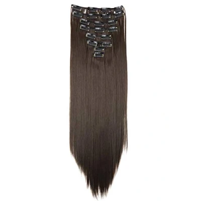 Imagen de CAISHA XXL 50cm 8 Piezas SET Clip In Extensions Extensión De Cabello Postizo Liso Morena CES104