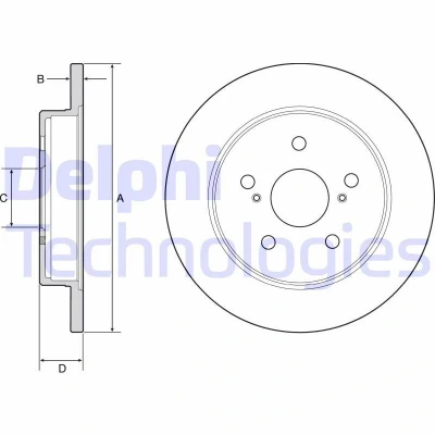 Imagen de DELPHI BG4928C Disco de freno 281 12 5 macizo revestido sin procesar cojinete rueda, anillo sensor ABS LEXUS: NX, TOYOTA: C HR