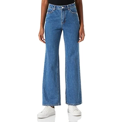 Imagen de Vero Moda Vmkithy HR Suelto Recto Li368 Ga Noos Jeans, Medio Azul Denim, 27W / 34L para Mujer