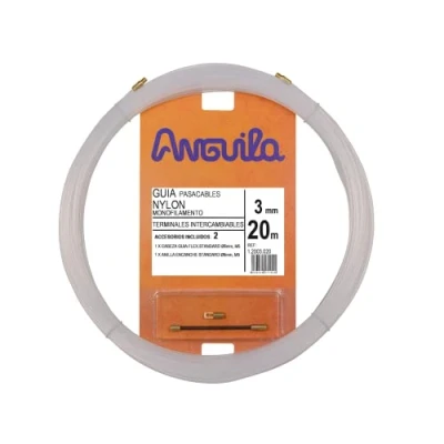 Imagen de Anguila Guía Pasacables Terminales Intercambiables Monofilamento Nylon Color Blanco Diámetro 3mm 20 metros