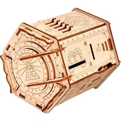 Imagen de ESC Welt Fort Knox Pro Сaja Rompecabezas de Madera con Compartimentos Ocultos para Adolescentes Caja Secreta Jugar en Familia Escape Room Fanáticos los