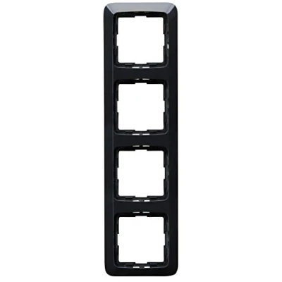 Imagen de Kopp Rivo 404415062 Marco de cubierta para instalación vertical y horizontal, 4 enchufes, color gris antracita