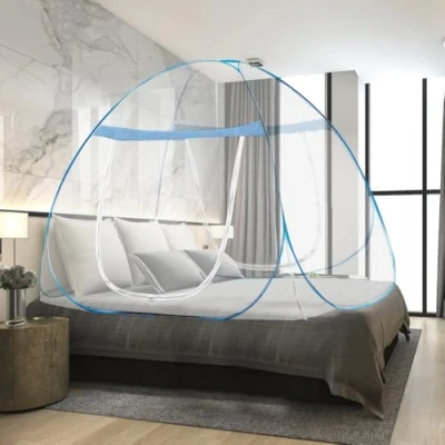 Imagen de mizikuu Mosquitera para Cama, desplegable Cama Doble 180 x 200cm Tienda de Campaña Portátil Grande Viaje Emergente Dormitorio, Camping,