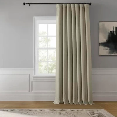 Imagen de HPD Half Price Drapes BOCH LN185 P Cortina de Lino Extra Ancha para oscurecer Habitaciones (1 Panel) 100 x 108, LN1857 108 DW, Avena, Mezcla poliéster, marrón Claro, W 100&quot; L 108&quot; Panels)