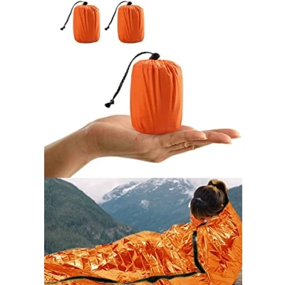Imagen de HONYAO Saco de Dormir Emergencia, Mantas Termica Aluminio, Supervivencia Bivy para Vivac, Cámping, Excursionismo, Trekking