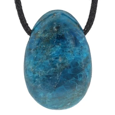 Imagen de Lebensquelle Plus colgante de gota apatita, Piedra perforada con cinta algodón, piedras preciosas de, media, Apatite
