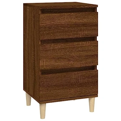 Imagen de vidaXL Mesita de Noche Madera contrachapada Roble marrón 40x35x70 cm