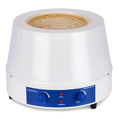 Imagen de Labasics Manto Calefactor de Laboratorio, Calefacción y Agitación Electrotérmica Magnética Agitador 0 1400 RPM Temperatura Control 220V / 380 Celsius, 350W, 1000 ml
