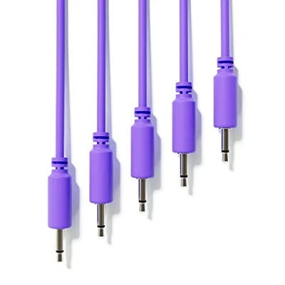 Imagen de ExcelValley 5 Pack Cables de Conexión Mono Modulares TS 3,5mm 1/8&quot; Eurorack Sintetizador [Púrpura 90 cm 36&quot;]