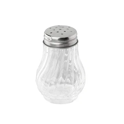 Imagen de FM Professional, 5x7cm /50ml / 1ud azucarero cocina pimentero/salero con tapa 50 ml 5,5x5,5x7 cm 1 ud, Cristal y acero inoxidable, plata