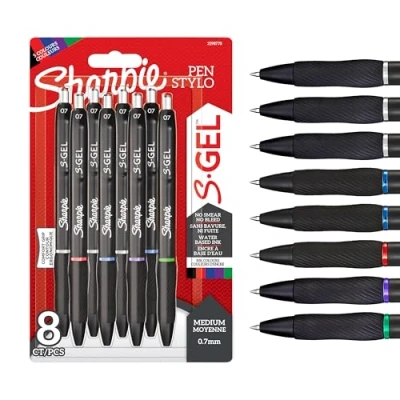 Imagen de Sharpie S gel Bolígrafos de Punta mediana (0,7 mm) Colores surtidos 8 unidades