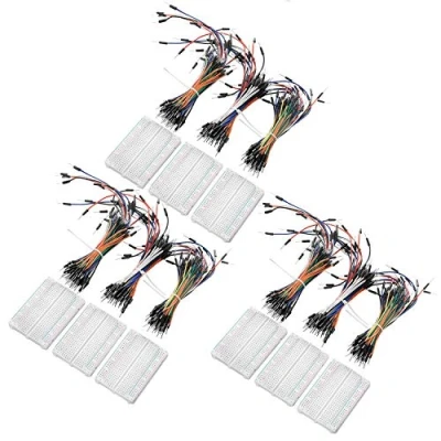 Imagen de AZDelivery 3 x Breadboard Kit 65 Jumper Wire Cables de Puente Pines Macho a y Mini con 400 Compatible Arduino Raspberry Pi E Book Incluido!