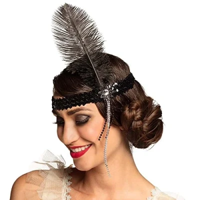 Imagen de Boland 28310 Gangster Diadema con Plumas Charleston, color negro, Talla única (Ciao Srl 28310)