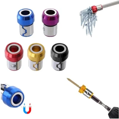 Imagen de 5 Pcs Screwdriver Head Magnetic Ring,Magnetic Screw Ring Bit Magnetizer Ring,Universal Holder Ring,Removable for 1/4 Inch/ 6.35 mm Hex and Power Bits.