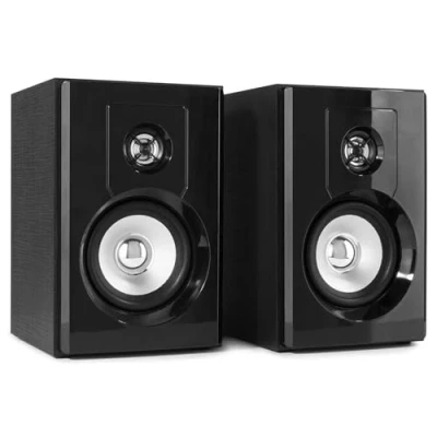 Imagen de FENTON SHF404B Monitores de Estudio, Conjunto Altavoces Bluetooth con Puerto USB y Reproductor MP3, Entrada Auxiliar, Activos, estantería, 80 vatios, 4 Pulgadas, Negro