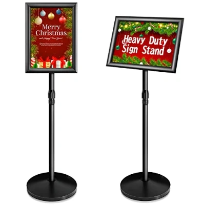 Imagen de Soporte para carteles de aluminio, letreros, Tablero carteles, Soportes exhibición, Letrero con pedestal ajustable (Black,A4 )