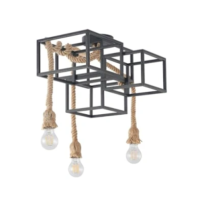 Imagen de lámpara de techo &#039;Andrik&#039; (Moderno) en Negro hecho Metal e.o. para Salón &amp; Comedor (3 llamas, E27) Lucande techo,
