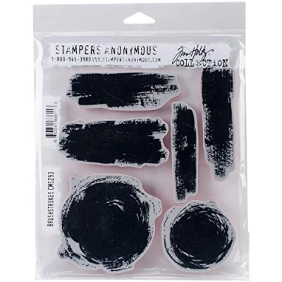 Imagen de Stampers Anonymous Tim Holtz Pinceladas Juego de Sellos para Estampado (Goma, Multicolor