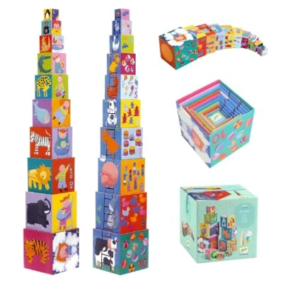 Imagen de Djeco Funny Blocks 10 Stacking (Japan Import)