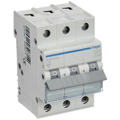 Imagen de Hager serie mu Interruptor automático 3 polos 16a curva c 6ka