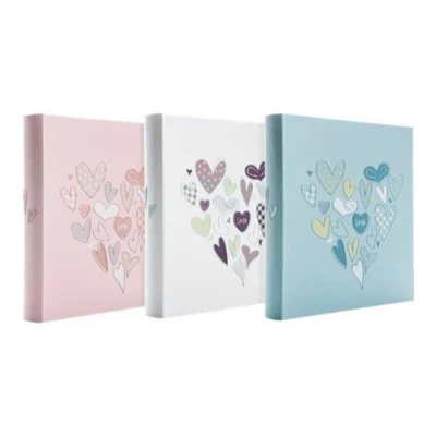 Imagen de Hofmann Álbum de Fotos blanco Estampado corazón con páginas en Capacidad 200 11,4 x 15,2 cm