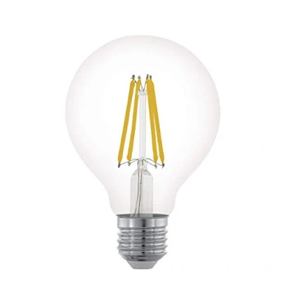 Imagen de Eglo LED E27 regulable, bombilla globo clásica, foco para iluminación retro, 7,5 Watt (equivalente a 60 Watt), 806 Lumen, blanco cálido, 2700k, Edison G80, Ø 8 cm