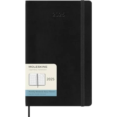 Imagen de Moleskine Monthly Planner, Agenda Mensual 12 Meses 2025, Tapa Blanda y Cierre Elástico, Color Negro, Formato Grande 13x21 cm