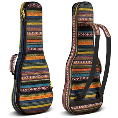 Imagen de CAHAYA Funda Ukelele Soprano 21 Pulgadas Bolsa Acolchada con Correas de Relleno 9 mm Estilo Bohemio Vintage