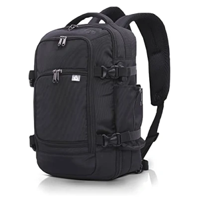 Imagen de Aerolite Ryanair Maleta de mano 40 x 20 25 pulgadas, tamaño máximo, aprobada, para viaje, ligera, bolsa viaje con cremalleras YKK, Black, 40x20x25, Mochilas rucksack