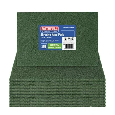Imagen de Faithfull FAIAHPGREEN Almohadillas de estropajo aluminio (230 x 150 mm, 10 unidades), color verde