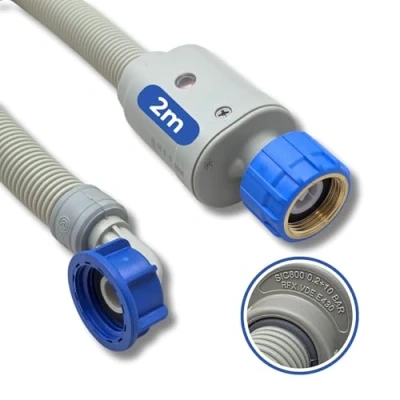Imagen de LICHTBLAU Manguera Aquastop I 2 m 2990 de seguridad con certificación VDE para lavadoras y lavavajillas 3/4 pulgadas válvula incluida