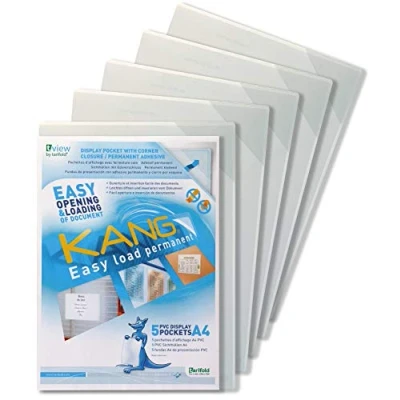 Imagen de Funda de presentacion tarifold adhesiva permanente rigida y anti reflejo din a4 pack 5 unidades