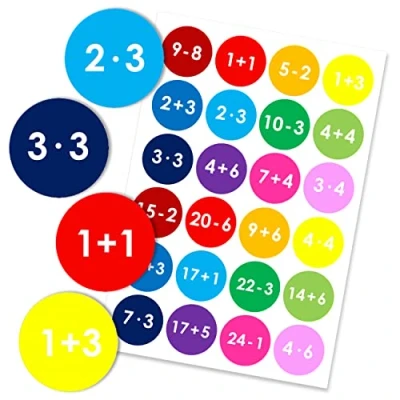 Imagen de Papierdrachen 24 Pegatinas de números del Calendario Adviento Colorido No 08 Pegatina 4cm para Manualidades y decoración