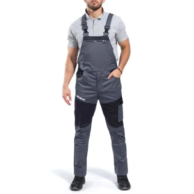 Imagen de Stenso Eos Pantalones con peto de Trabajo para Hombre Elasticos Pantalón Cargo Gris 52