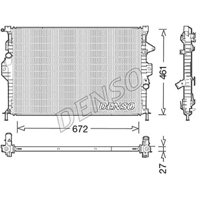 Imagen de DENSO DRM10048 Radiador, refrigeración del motor 672 477 27
