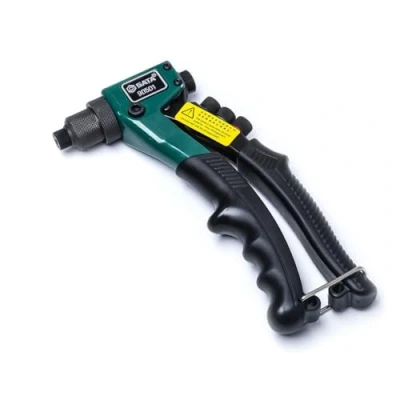 Imagen de SATA ST90501SC Pistola remachadora de 8 pulgadas, con cuerpo acero resistente y mango goma resorte que expulsa los vástagos remaches automáticamente