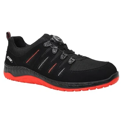 Imagen de ELTEN Zapatos de seguridad MADDOX BOA negro rojo Low ESD S3, hombres, textil, puntera acero, ligero, deportivo, negro/rojo, tamaño: 47