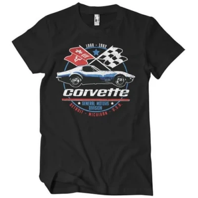 Imagen de Chevrolet Licenciado Oficialmente Corvette C3 GM Division Camiseta para Hombre (Negro), X Large