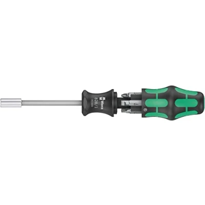Imagen de Wera 05051512001 Destornillador con recámara de puntas, Kraftform Kompakt 27 Imperial Set 1, 7 piezas